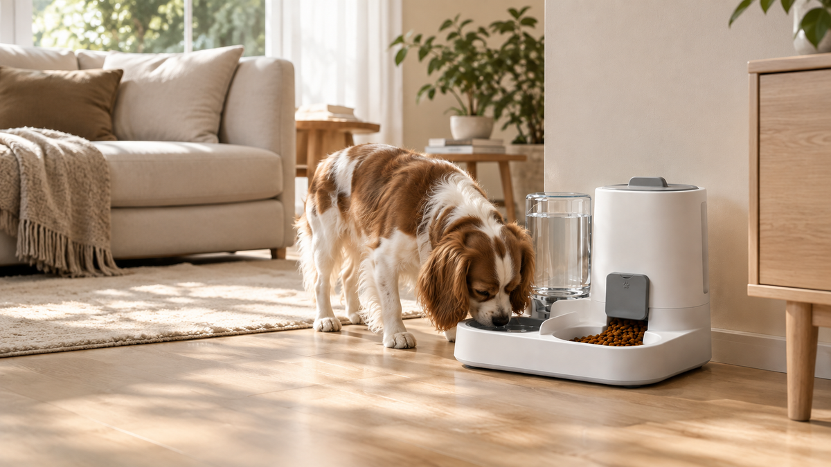 PawMate Duo i ett ljust skandinaviskt hem